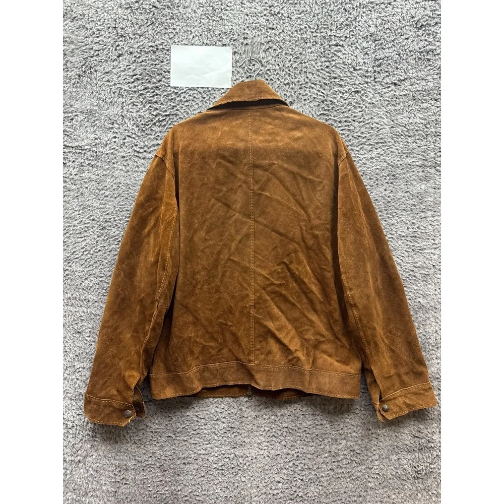 Vintage Banana Republic Genuine Suede Leather Full-Zip Jacket Brown Mens Size L